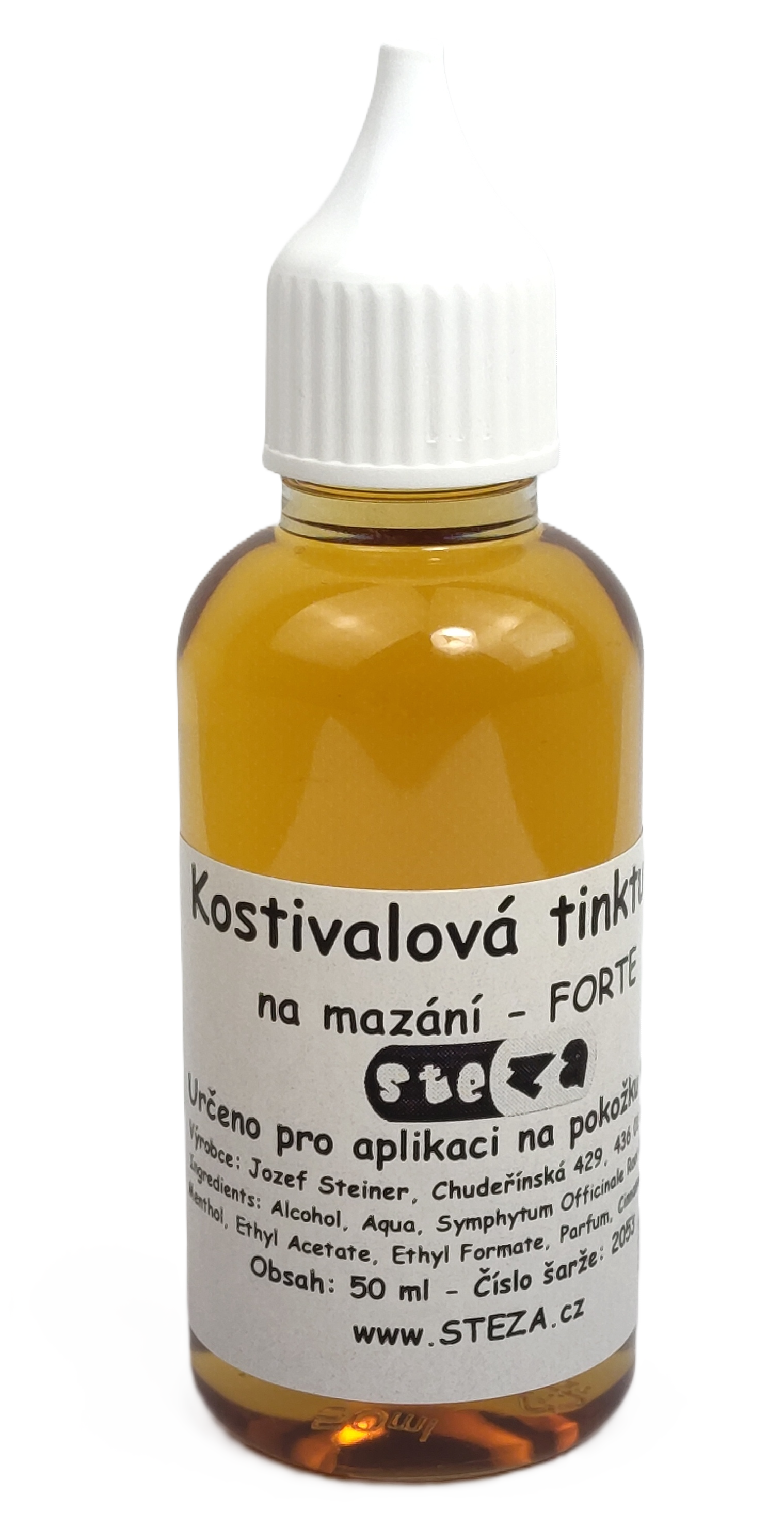 STEZA - Kostivalová tinktura na mazání - FORTE 50 ml.