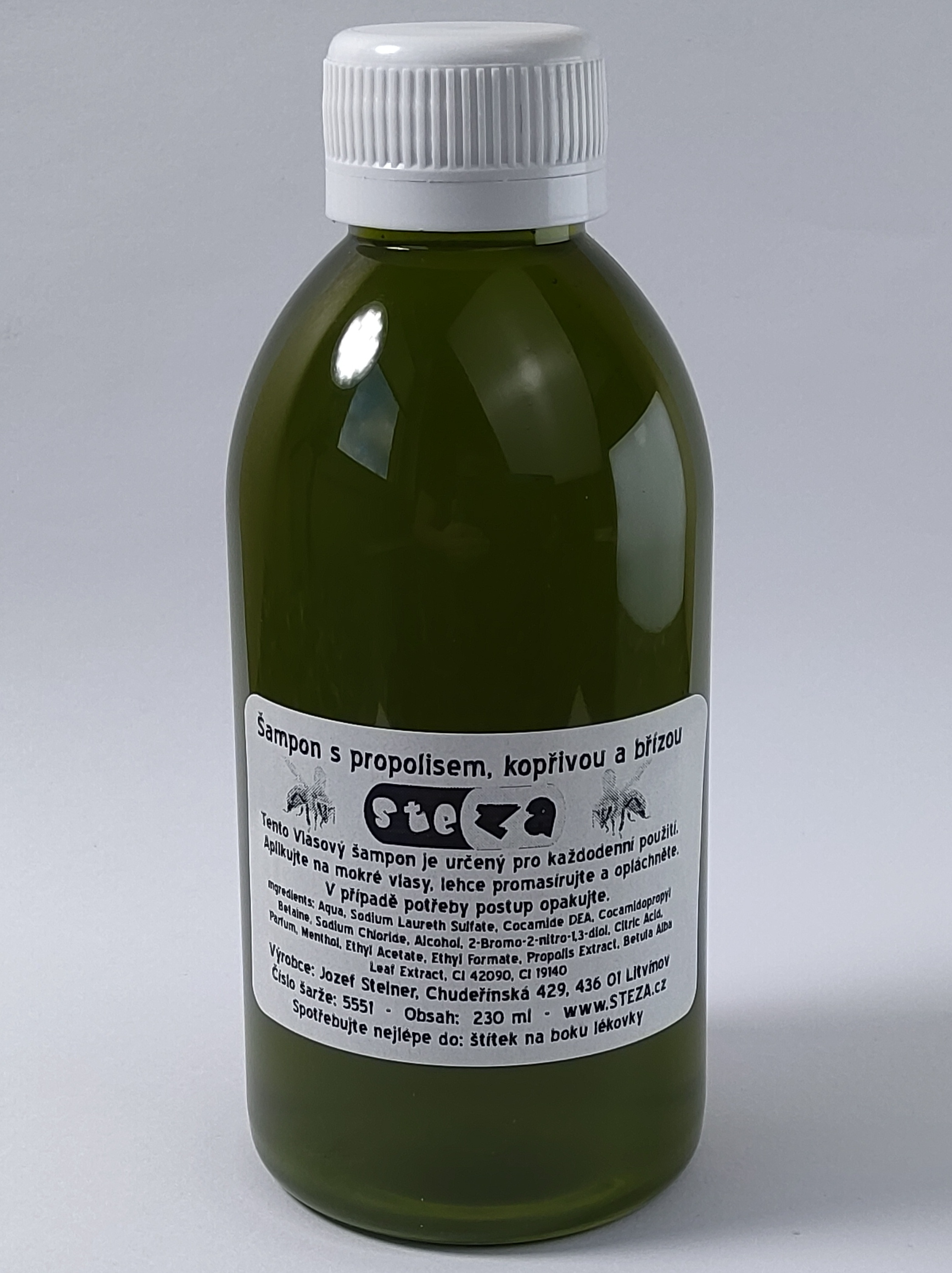 STEZA - Šampon s propolisem, kopřivou a břízou 3x 230 ml (STEZA Šampon)