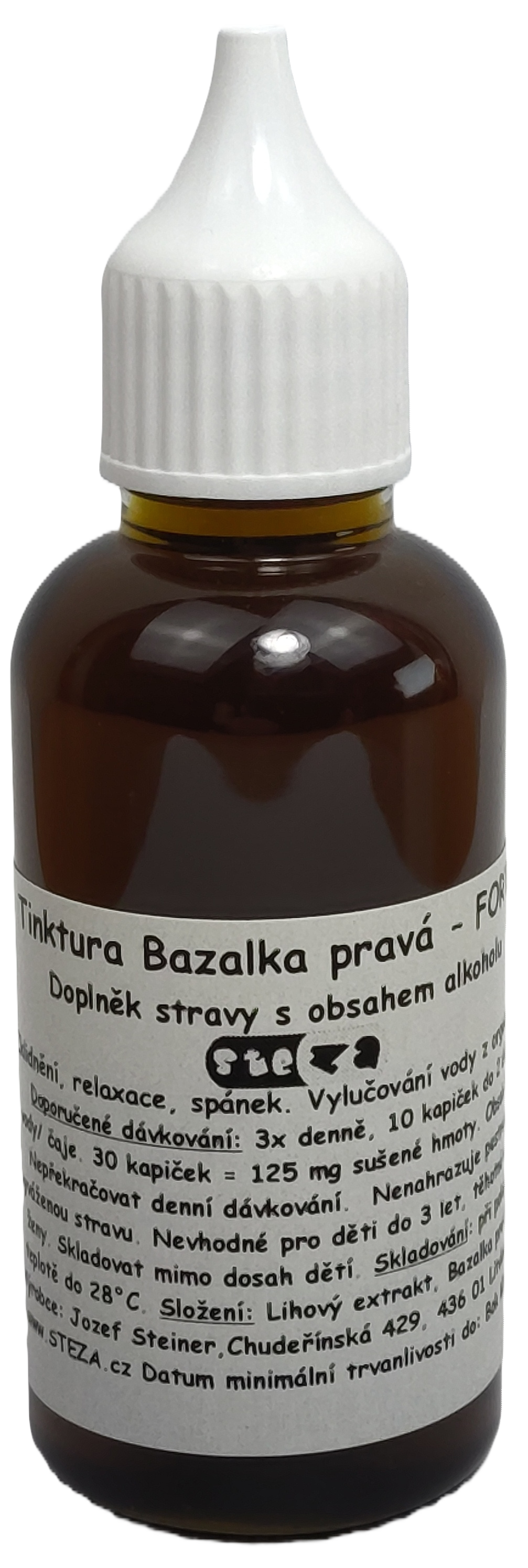 STEZA - Tinktura Bazalka pravá - FORTE 3x 50 ml. (Bazalková tinktura)