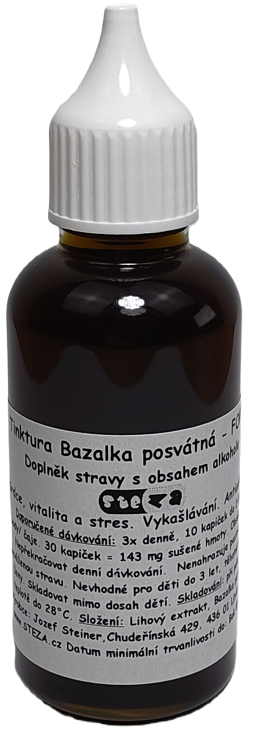 STEZA - Tinktura Bazalka posvátná - FORTE 50 ml. (Tinktura Bazalka posvátná)