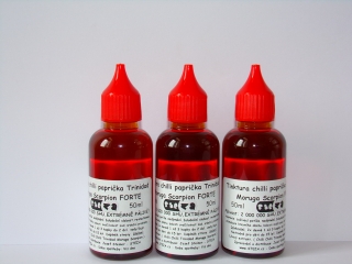 STEZA - Tinktura chilli paprička Trinidad Moruga Scorpion FORTE 5x 50 ml.