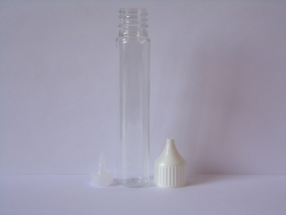 STEZA - Plastová vysoká průhledná lahvička 25 ml.