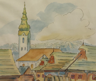 Akvarel - Obraz Jan Hála 1941 č.2