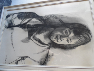 Obraz Josef Peca - DÍVKA, Kresba UHLEM, 90cm x 60cm