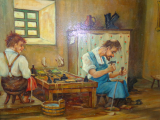 Obraz - Olej, Ševcovská dílna od Dvořáka