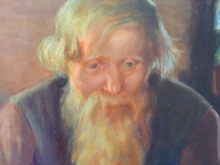 Ettler Magda - nádherný obraz - Žebráci, Olej na plátně